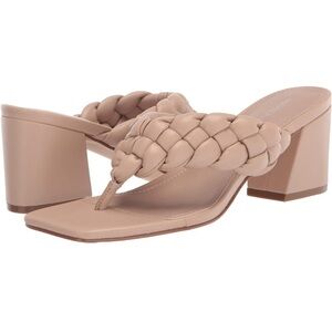 Marc Fisher Galynite Light Latte Braided Square Toe Heeled Sandals Size 8M